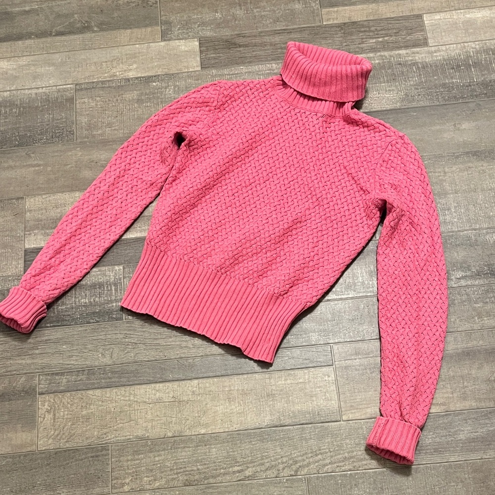 Tommy Hilfiger Pink Knit Turtleneck Sweater